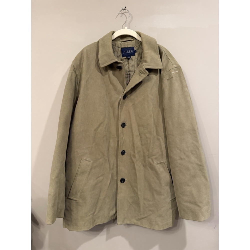 Vintage J Crew 90s Barn Jacket Men's Large Tan Green Preppy